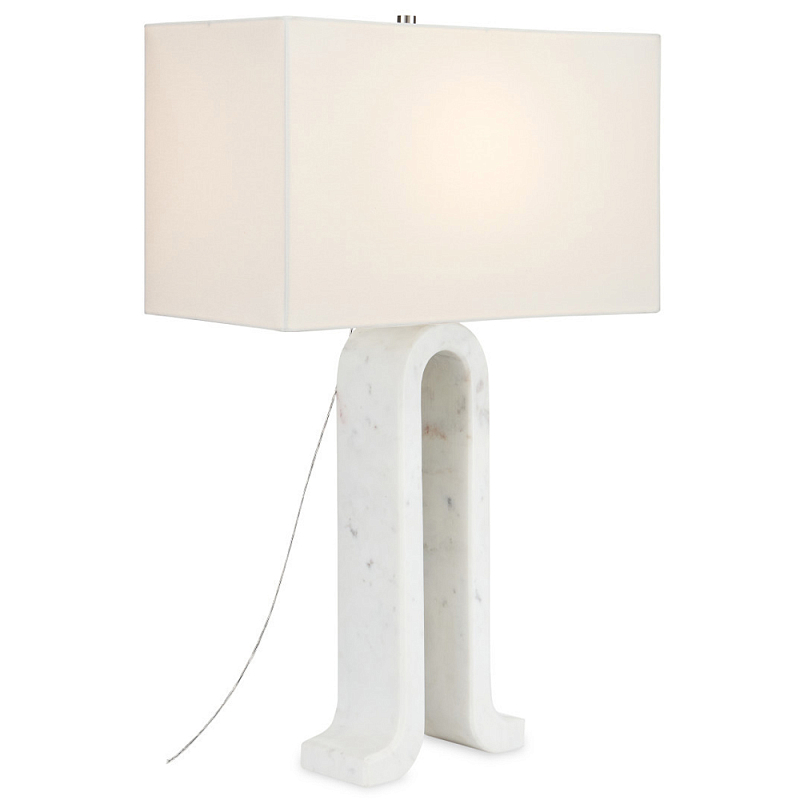 Настольная лампа на арочном корпусе с прямоугольным абажуром One Piece Support Белый в Грозном | Loft Concept 