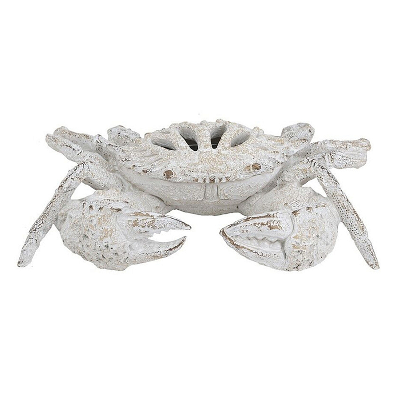 Статуэтка краб с детализированной текстурой в белом цвете Marine Accessories Бежевый Белый в Грозном | Loft Concept 