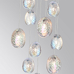 Люстра каскадная с 11-ю круглыми плафонами из рельефного стекла Disc Light варинант исполнения - 3 | Loft Concept в Грозном