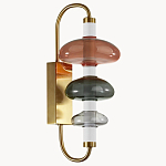 Бра с плафоном из разноцветного стекла Glass Peonies варинант исполнения - 2 | Loft Concept в Грозном