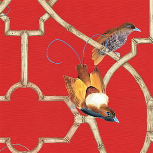 Обои ручная роспись Paradise Trellis Chinese Red