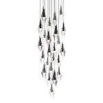 Люстра каскадная с 24-мя рельефными прозрачными плафонами в форме лепестков Glass Pod  варинант исполнения - 1 | Loft Concept в Грозном