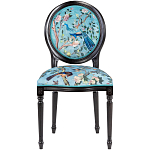 Стул из массива бука бирюзовый с изображением птиц в саду Turquoise Chinoiserie Bird Chair варинант исполнения - 1 | Loft Concept в Грозном