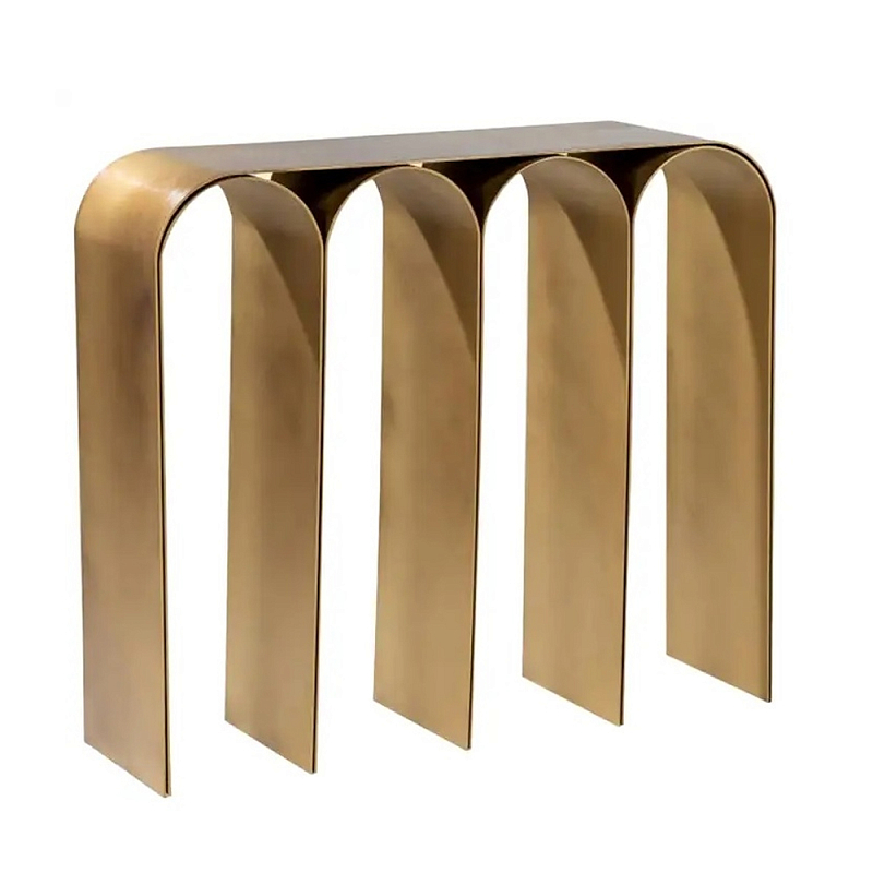 Консоль округлой формы бронзового цвета Gold Arch Золотой Консоль округлой формы бронзового цвета Gold Arch Золотой в Грозном | Loft Concept