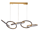 Люстра подвесная золотая в форме изогнутых колец Curved Rings варинант исполнения - 1 | Loft Concept в Грозном