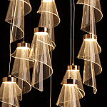 Люстра каскадная с 10-ю прозрачными плафонами Wave Line варинант исполнения - 7 | Loft Concept в Грозном