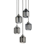 Люстра с 5-ю плафонами серого цвета Smoked Prism варинант исполнения - 1 | Loft Concept в Грозном