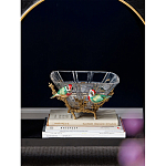 Чаша квадратная из прозрачного стекла с фигурками разноцветных птиц Eden Garden варинант исполнения - 2 | Loft Concept в Грозном