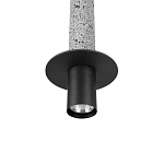 Подвесной светильник с узким цилиндрическим плафоном и черным металлическим декором Concrete Pipe варинант исполнения - 6 | Loft Concept в Грозном