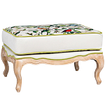 Банкетка золотистая из натурального бука с изображением птиц и цветов Blooming Birds варинант исполнения - 1 | Loft Concept в Грозном