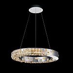 Люстра серебряная в форме кольца с мозаичным хрустальным оформлением Sparks of Crystal варинант исполнения - 1 | Loft Concept в Грозном