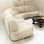 Диван Limoges полукруглой формы с обивкой букле молочного цвета варинант исполнения - 3 | Loft Concept в Грозном