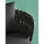 Стул мягкий с декором в виде плетеных лент на спинке и подлокотниках Semicircular Chair Decorated with Ribbons варинант исполнения - 6 | Loft Concept в Грозном