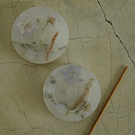 Круглая подставка под благовония из эпоксидной смолы с цветами белая Epoxy Resin Flowers Incense Stand White варинант исполнения - 3 | Loft Concept в Грозном