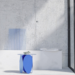 Matis журнальный столик красный из металла и кожи варинант исполнения - 1 | Loft Concept в Грозном