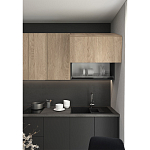 Черный матовый кухонный гарнитур с фасадом под дерево Renart Kitchen Set варинант исполнения - 4 | Loft Concept в Грозном