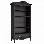 Стеллаж черный широкий из массива бука с 5-ю полками и 2-мя ящиками Black Provence варинант исполнения - 1 | Loft Concept в Грозном