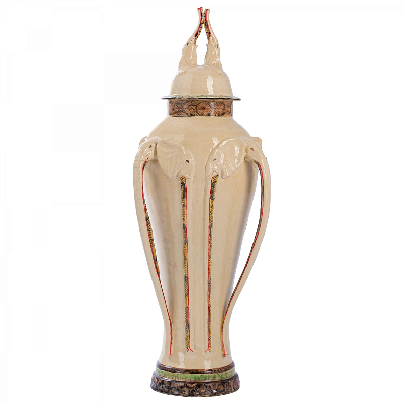 Большая Ваза Safari Elephant Urn Ardmore style Бежевый в Грозном | Loft Concept 