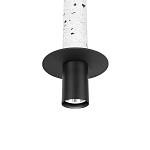 Подвесной светильник с узким цилиндрическим плафоном и черным металлическим декором Concrete Pipe варинант исполнения - 12 | Loft Concept в Грозном