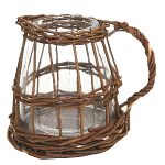 Кашпо стеклянное в плетёной корзине Mistress варинант исполнения - 1 | Loft Concept в Грозном