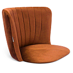 Барный стул со спинкой на 4-х деревянных ножках Оранжевый Велюр Ava Charm варинант исполнения - 3 | Loft Concept в Грозном