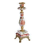 Подсвечник с цветочной росписью из фарфора с бронзовыми элементами Eden Garden варинант исполнения - 1 | Loft Concept в Грозном