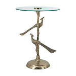Столик с круглой стеклянной столешницей и корпусом в виде двух павлинов на ветке Table Two Peacocks варинант исполнения - 4 | Loft Concept в Грозном