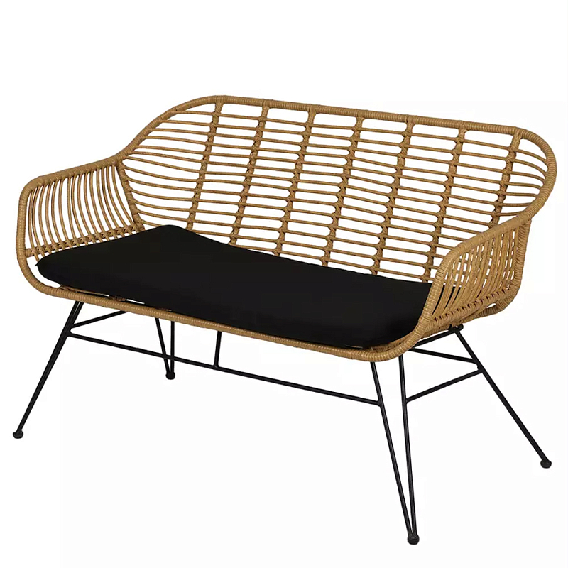 Кушетка плетеная из ротанга Wicker Сouch Бежевый Черный Кушетка плетеная из ротанга Wicker Сouch Бежевый Черный в Грозном | Loft Concept