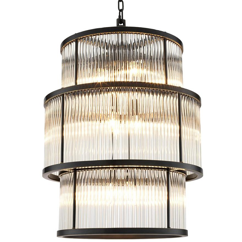 Люстра Chandelier Palmera Bronze Темная бронза Прозрачное Стекло Люстра Chandelier Palmera Bronze Темная бронза Прозрачное Стекло в Грозном | Loft Concept