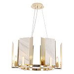 Люстра подвесная круглая с мраморными прямоугольными вставками и золотым основанием Диаметр 55 см Marble square Chandelier варинант исполнения - 4 | Loft Concept в Грозном