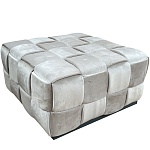 Пуф плетеный велюровый светло-бежевый  Soft Wicker Pouf варинант исполнения - 1 | Loft Concept в Грозном