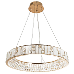 Кольцевая люстра с декором из мрамора и хрусталя Dione Ring Marble Crystal Chandelier варинант исполнения - 3 | Loft Concept в Грозном