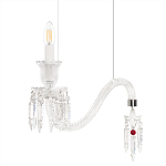 Подвесной светильник стеклянный в виде канделябра Curved Glass Chandelier варинант исполнения - 3 | Loft Concept в Грозном