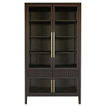 Витрина Primo со стеклянными фасадами и 2 ящиками Темный орех варинант исполнения - 7 | Loft Concept в Грозном