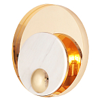 Бра с круглым плафоном из белого мрамора и золотистым металлическим обрамлением  Ginger & Jagger варинант исполнения - 1 | Loft Concept в Грозном