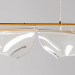 Люстра линейная с 3-мя белыми волнистыми плафонами Wave Line варинант исполнения - 9 | Loft Concept в Грозном