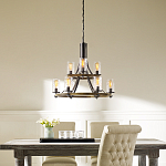 Люстра с цилиндрическим плафонами из толстого волнистого стекла в индустриальном стиле Feiss варинант исполнения - 7 | Loft Concept в Грозном