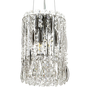 Подвесной светильник с металлическими и хрустальными подвесками Bonnay Crystal Chrome Hanging Lamp