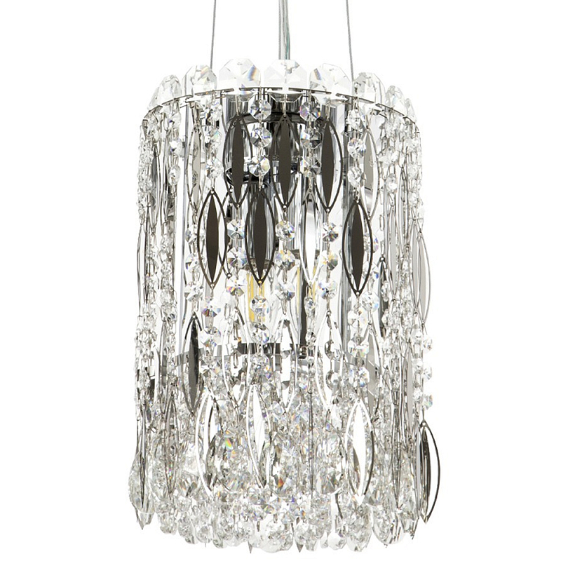 Подвесной светильник с металлическими и хрустальными подвесками Bonnay Crystal Chrome Hanging Lamp Хром Прозрачный Подвесной светильник с металлическими и хрустальными подвесками Bonnay Crystal Chrome Hanging Lamp Хром Прозрачный в Грозном | Loft Concept