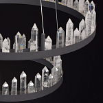 Люстра с двумя кольцами черного цвета с хрустальными элементами QUARTZ CRYSTAL варинант исполнения - 12 | Loft Concept в Грозном