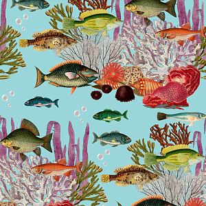 Обои ручная роспись Corales Aqua