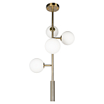 Люстра на штанге с 4-мя белыми шарообразными плафонами Bubble Chandelier варинант исполнения - 2 | Loft Concept в Грозном
