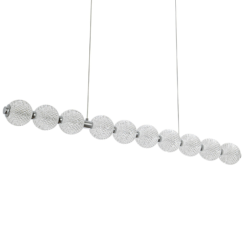 Подвесной линейный светодиодный светильник Crystal Globule Linear Hanging Lamp Chrome Хром Прозрачный Подвесной линейный светодиодный светильник Crystal Globule Linear Hanging Lamp Chrome Хром Прозрачный в Грозном | Loft Concept