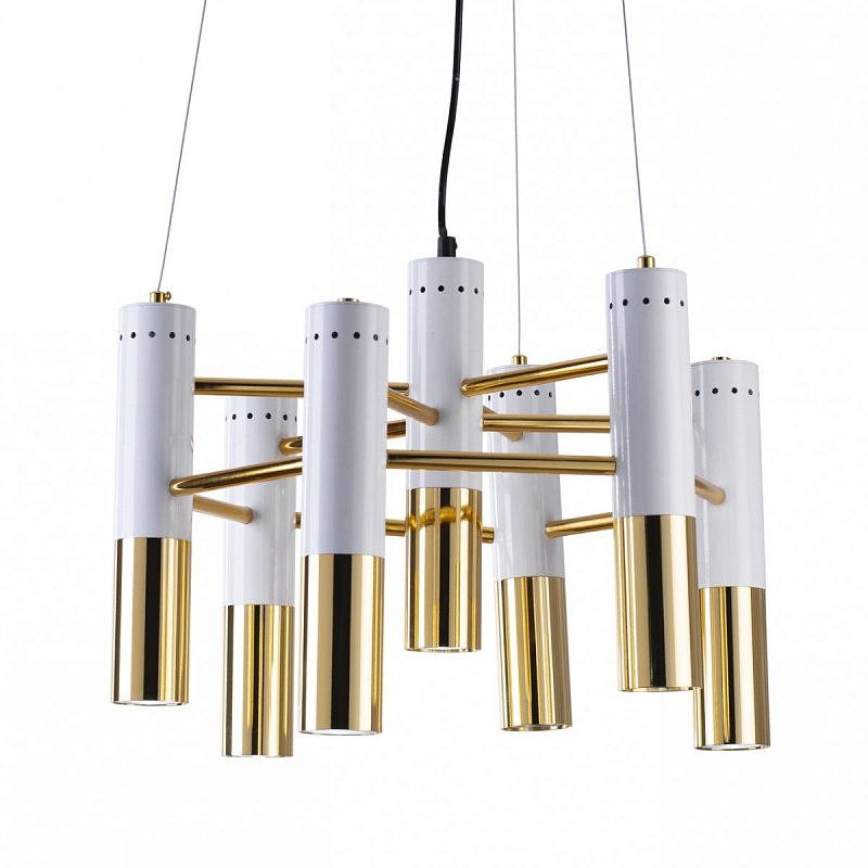 Люстра IKE Delightfull Pendant 7 Глянцевое золото Белый Люстра IKE Delightfull Pendant 7 Глянцевое золото Белый в Грозном | Loft Concept