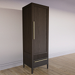 Узкий Шкаф Primo с 2 выдвижными ящиками Темный орех варинант исполнения - 3 | Loft Concept в Грозном