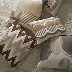 Чехол на подушку с вышивкой в виде геометрических узоров Beige Calista Square варинант исполнения - 6 | Loft Concept в Грозном