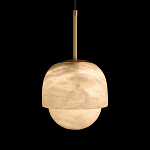 Подвесной светильник из белого алебастра Cryptocrystalline Stone варинант исполнения - 6 | Loft Concept в Грозном