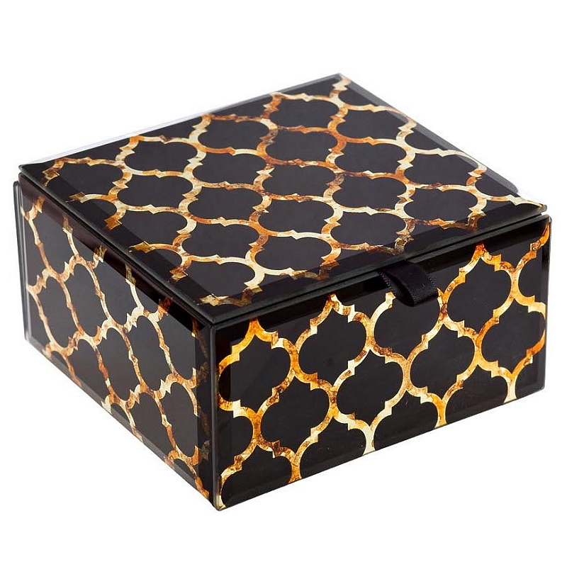 Шкатулка Oriental Rhombuses Cube Черный Шкатулка Oriental Rhombuses Cube Черный в Грозном | Loft Concept