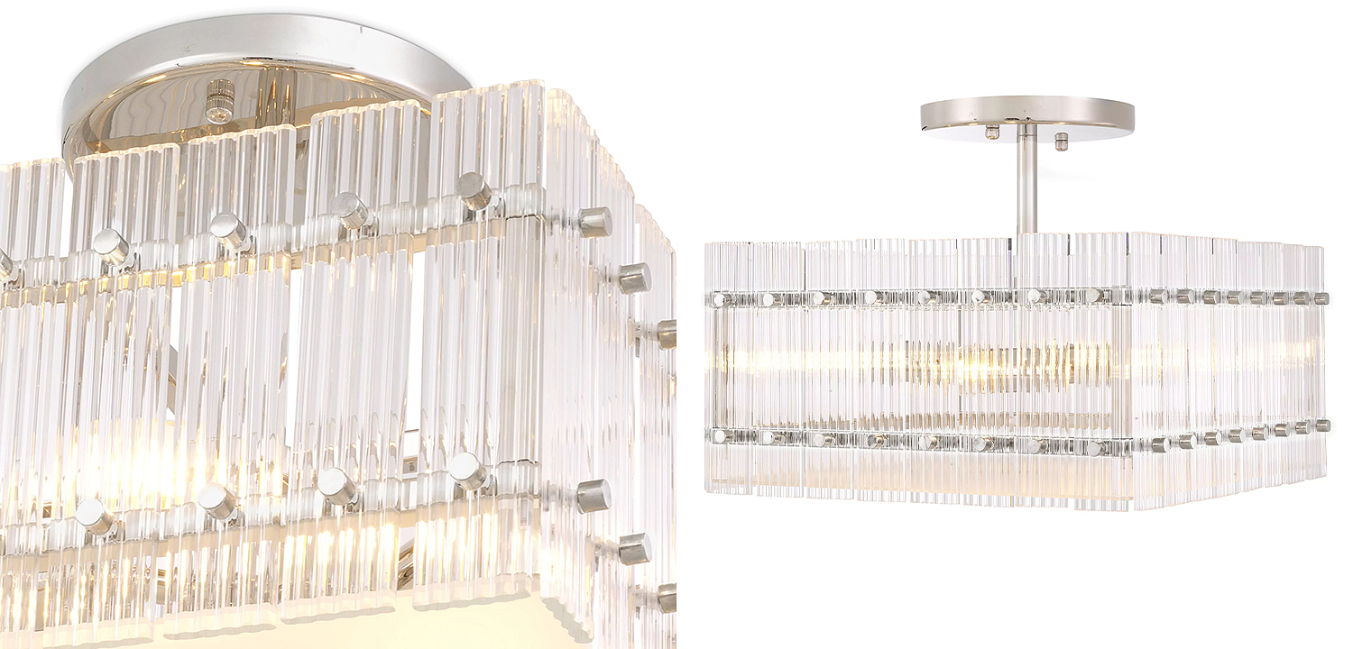 Потолочный светильник Eichholtz Ceiling Lamp Ruby Square Nickel Потолочный светильник Eichholtz Ceiling Lamp Ruby Square Nickel - Loft-Concept в Грозном