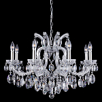 Люстра подвесная с 8-ю лампочками и прозрачными хрустальными подвесками на хромированном основании Crystal lamps варинант исполнения - 1 | Loft Concept в Грозном